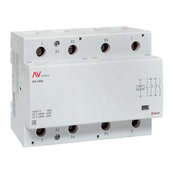 Контактор модульный КМ 100А 2NO+2NC 230VAC (6 мод.) AVERES
