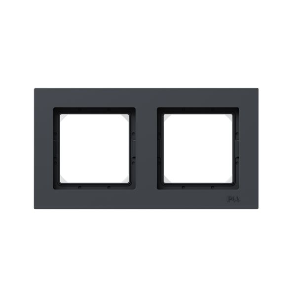 Рамка 2-местная IP44  графит.  пластик Эпика EKF
