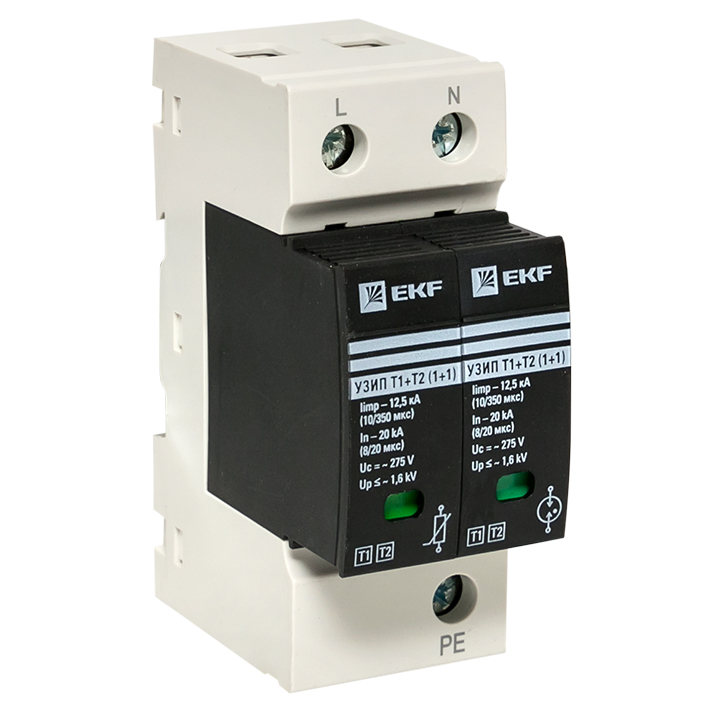 Устройство защиты от импульсных перенапряжений Т1+Т2 Im-12,5kA In-20kA Uc-275В 1+1 PROxima