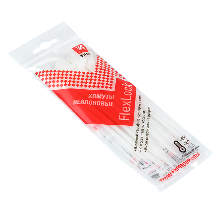 Хомут P6.6 стандартный белый 3.6x150 (100шт) FlexLock PROxima