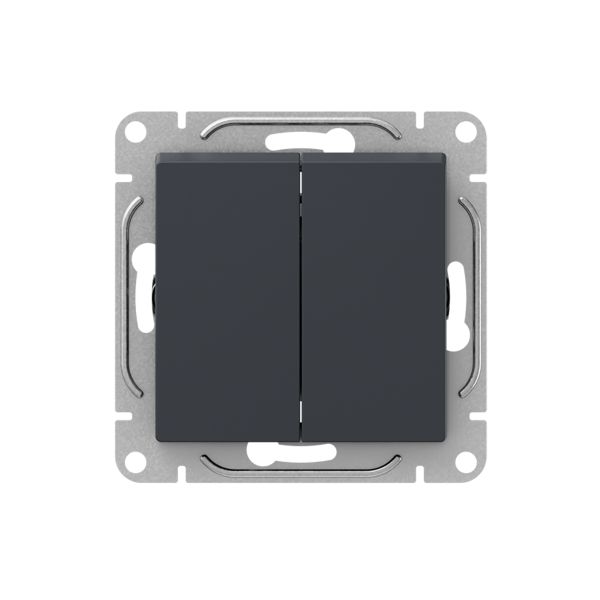 Механизм выключателя. двухклавишный. графит Эпика EKF