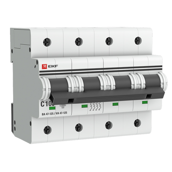 Выключатель автоматический ВА 47-125 4P 100А (C) 15кА PROxima