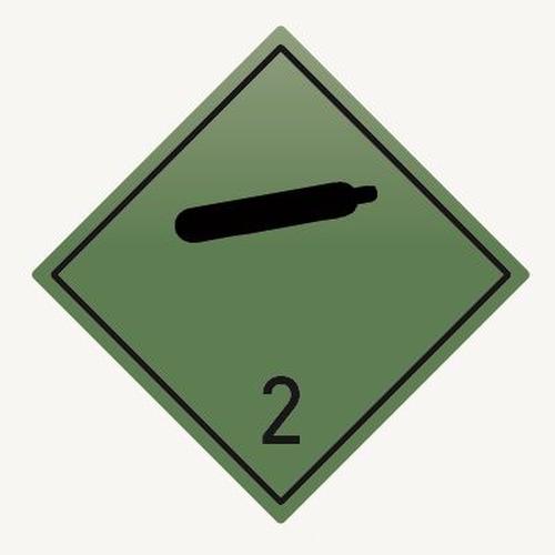 Знак для маркировки опасных грузов 2.1 ''Невоспламеняющиеся, нетоксичные газы'' 250х250 мм, пленка самоклеящаяся ГОСТ 19433-88