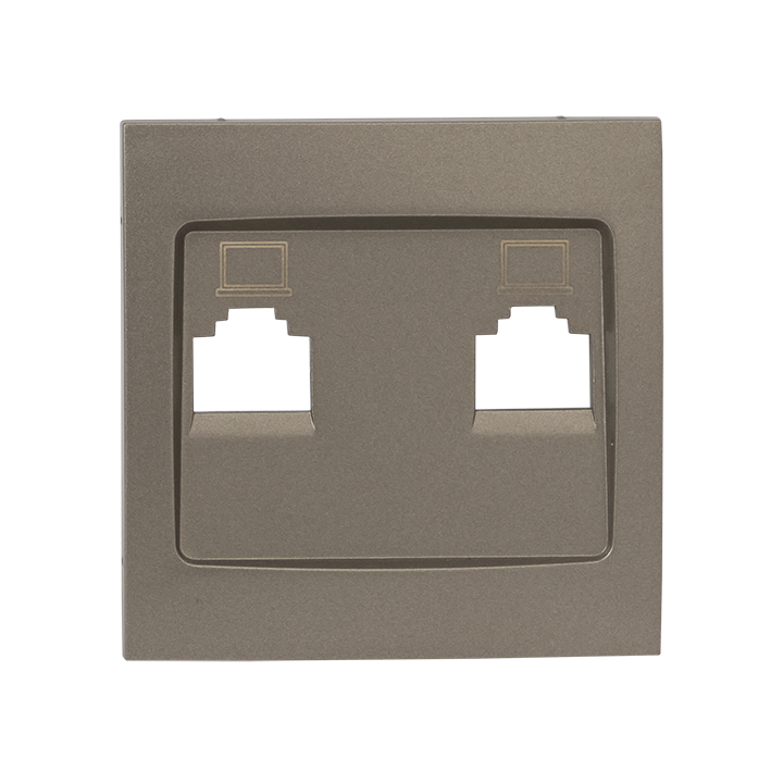 Валенсия лицевая панель розетки RJ-45 2-местная кашемир