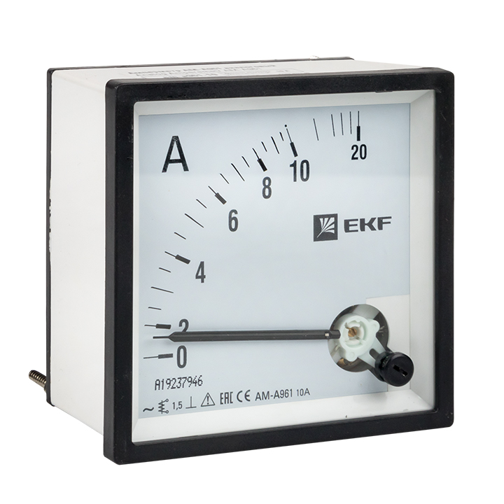Амперметр аналоговый на панель 96х96квадратный вырез 10А прямое подключение PROxima AM-A961