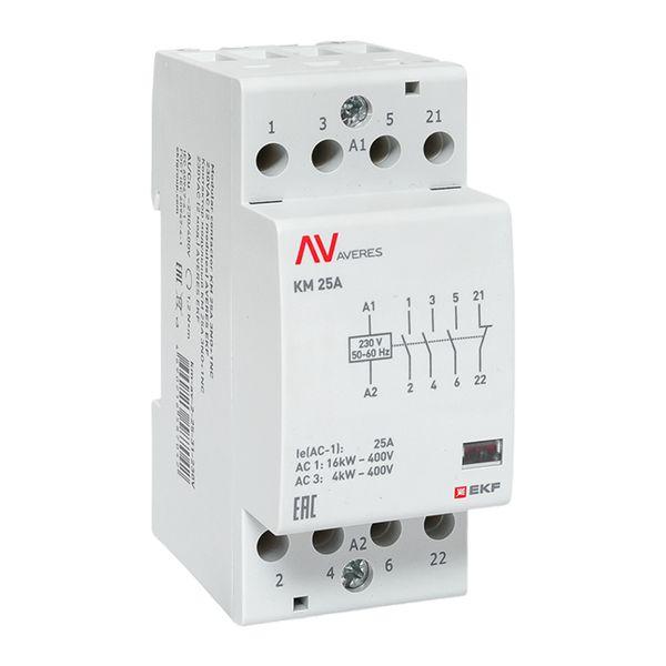 Контактор модульный КМ 25А 3NO+1NC 230VAC (2 мод.) AVERES