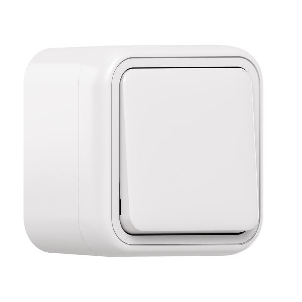 Выключатель, одноклавишный, ОП автоматические клеммы белый Бронто EKF