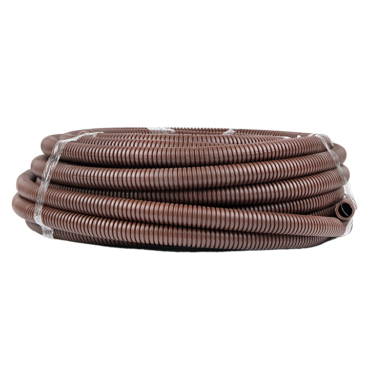 Труба гофрированная ПВХ с зондом под темное дерево d25мм (25м) Plast PROxima