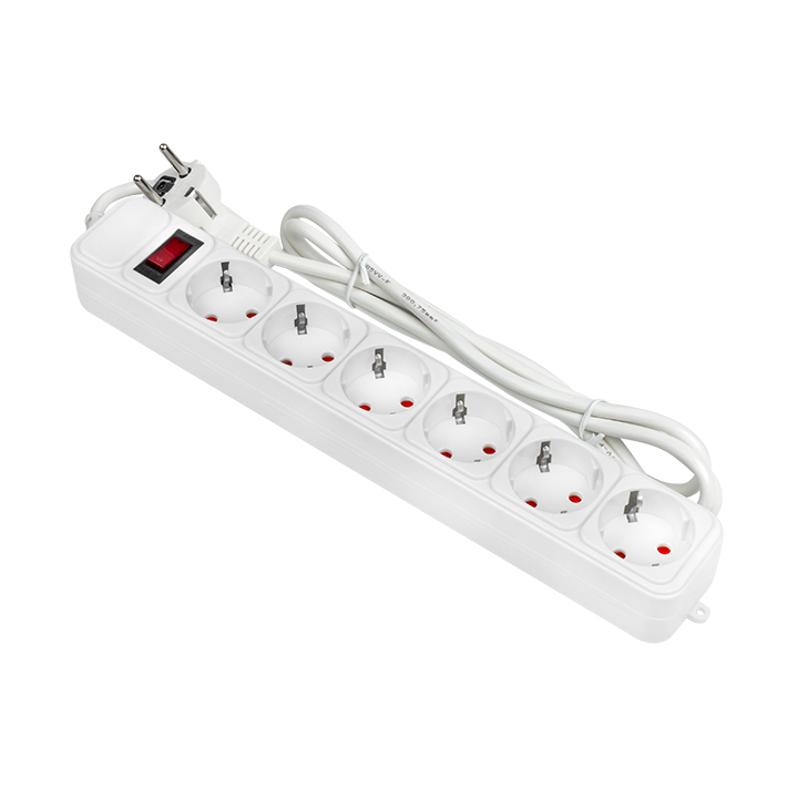 Фильтр сетевой 6x1.8м 10А/2.2кВт с выключателем с заземлением ПВС 3х0.75 Блокбастер PROxima