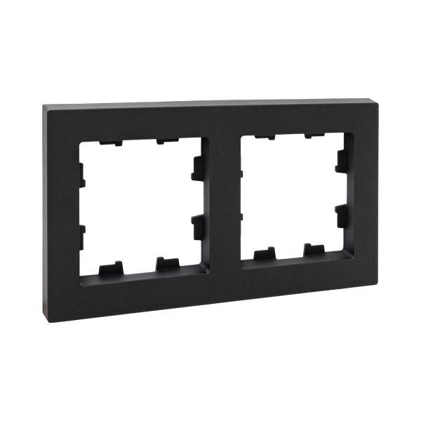 Эпика Рамка 2-местная черный пластик EKF