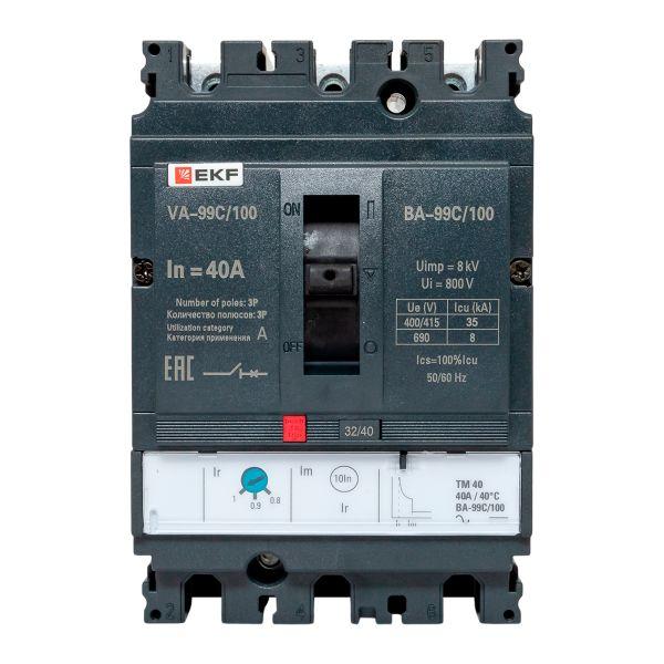 Выключатель автоматический трехполюсный ВА-99С/100 40А 35кА РЭ400А