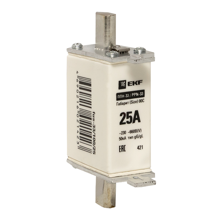 Вставка плавкая ППН-33 100/25А габарит 00С