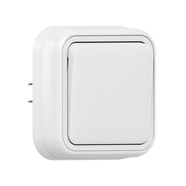 Выключатель, одноклавишный, кнопочный, СП, автоматические клеммы белый, Бронто EKF