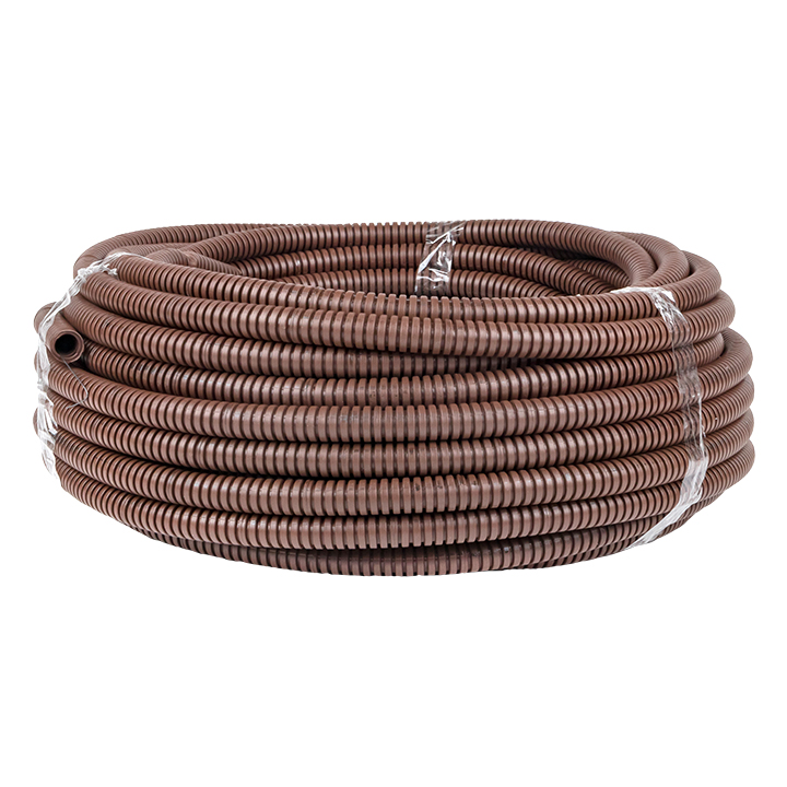 Труба гофрированная ПВХ с зондом под темное дерево d16мм (25м) Plast PROxima