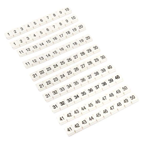 Маркеры для ST/Push-in 2,5 с нумерацией 1-50 для крепления сбоку (100 шт.) EKF