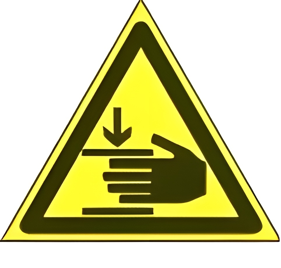 "Знак наклейка W27 ""Осторожно. Возможно травмирование рук"" (200х200х200) ГОСТ 12.4.026-2015 EKF PROxima"