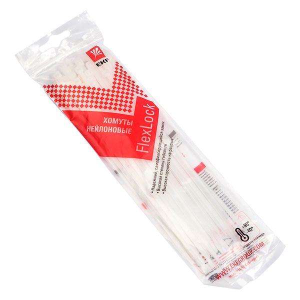 Хомут P6.6 стандартный белый 3.6x200 (50шт) FlexLock PROxima