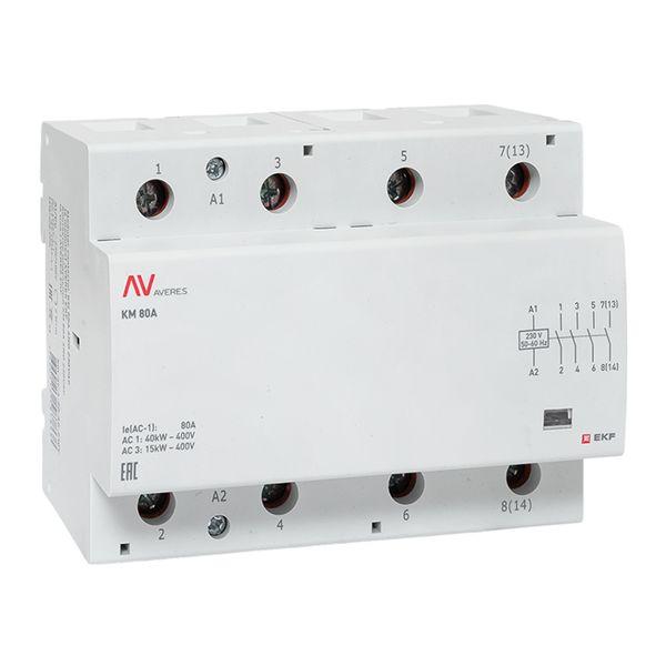 Контактор модульный КМ 80А 4NO 230VAC (6 мод.) AVERES