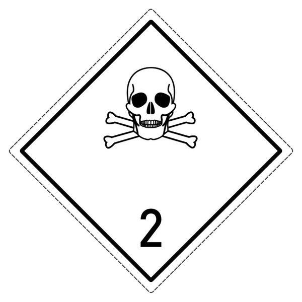 Знак опасности 2.2 ''Ядовитый газ'' 250х250 мм, пленка самоклеящаяся ГОСТ 19433-88