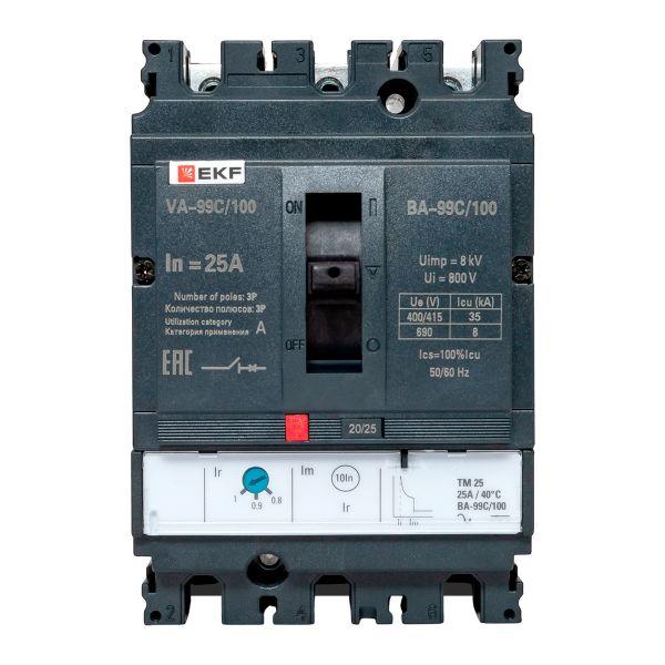 Выключатель автоматический ВА-100А 36кА ВА-99С/25 термический расцепитель