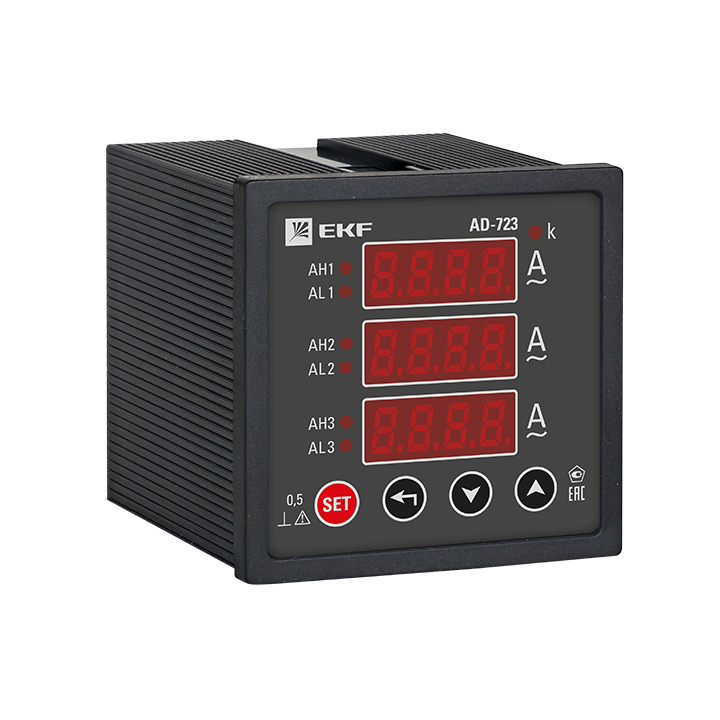 Амперметр цифровой на панель 72х72 трехфазный PROxima