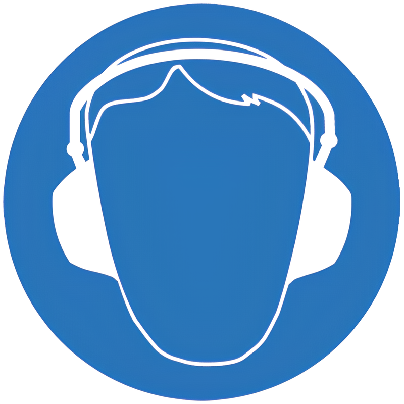 "Знак наклейка M03 ""Работать в защитных наушниках"" (200х200) ГОСТ 12.4.026-2015 EKF PROxima"