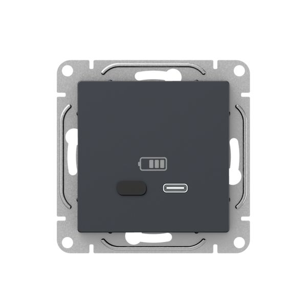 Механизм розетки USB-С  быстрая  графит Эпика EKF