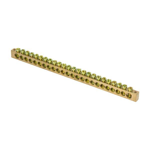 Шина PEN ноль-земля 8х12мм 24 отверстия латунь крепеж по краям PROxima