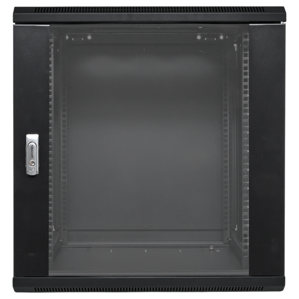 Шкаф настенный 19' TERACOM PRO 12U 600х600 мм дверь стеклянная с замком-ручкой чёрный