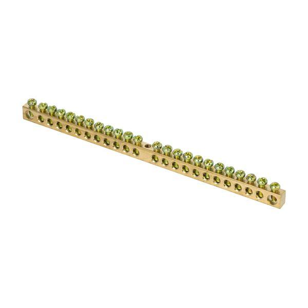 Шина PEN ноль-земля 6х9мм 24 отверстия латунь крепеж по центру PROxima