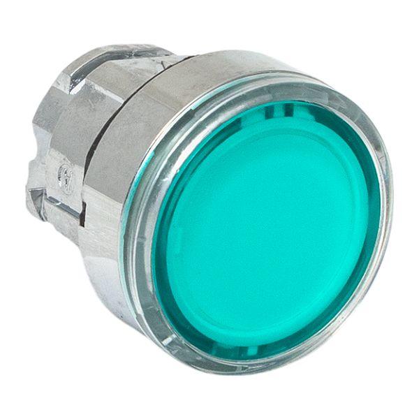 Исполнительный механизм кнопки XB4 зеленый плоский возвратный без фиксации, с подсветкой IP65