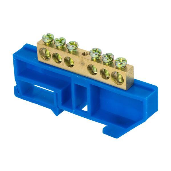 Шина нулевая 8х12мм 125А 6 отверстий изолятор на DIN-рейку латунь PROxima