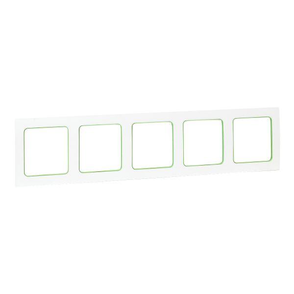 Стокгольм Рамка 5-местная белая с линией цвета зеленый EKF