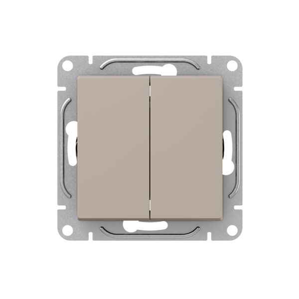 Механизм выключателя. двухклавишный. проходной. кремовый Эпика EKF