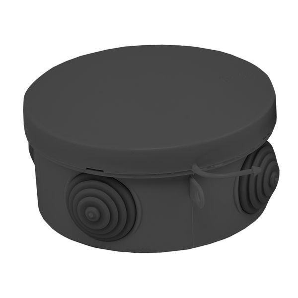 Коробка распаячная КМР-040-039 с крышкой (85х40) 4 мембранных ввода чёрная IP54