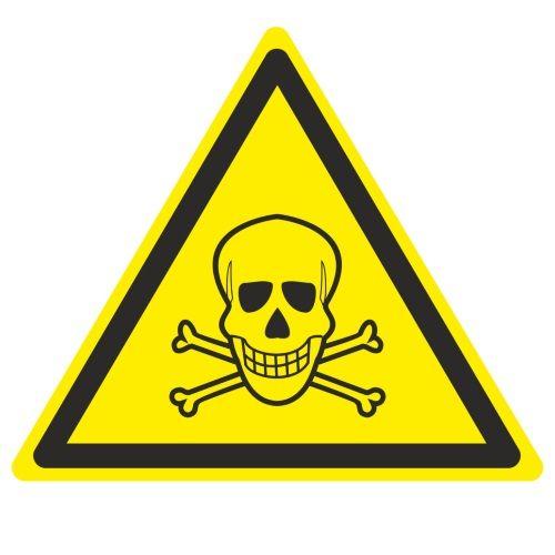 Знак W 03 ''Опасно. Ядовитые вещества'' 200х200х200 мм, пленка самоклеящаяся ГОСТ Р 12.4.026-2001