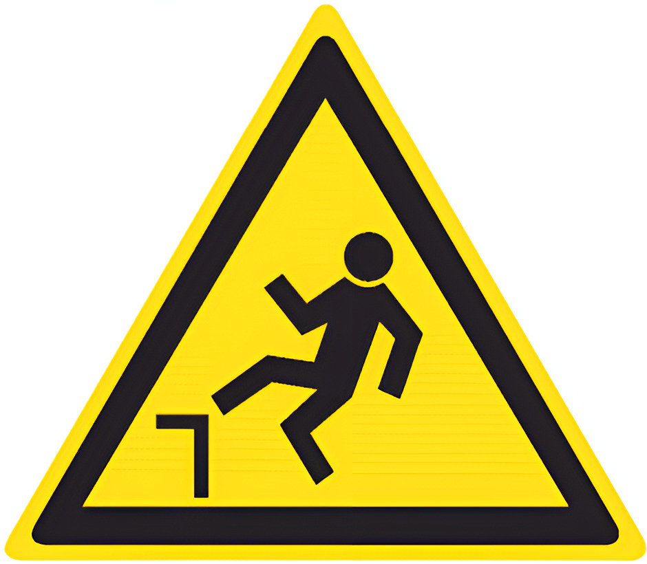 "Знак наклейка W15 ""Осторожно. Возможность падения с высоты"" (200х200х200) ГОСТ 12.4.026-2015 EKF PROxima"