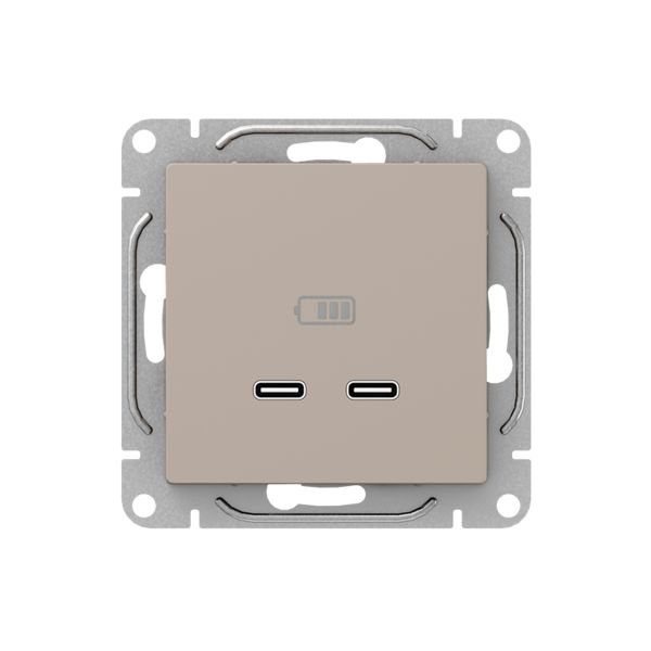 Механизм розетки USB-C - 2шт  кремовый Эпика EKF