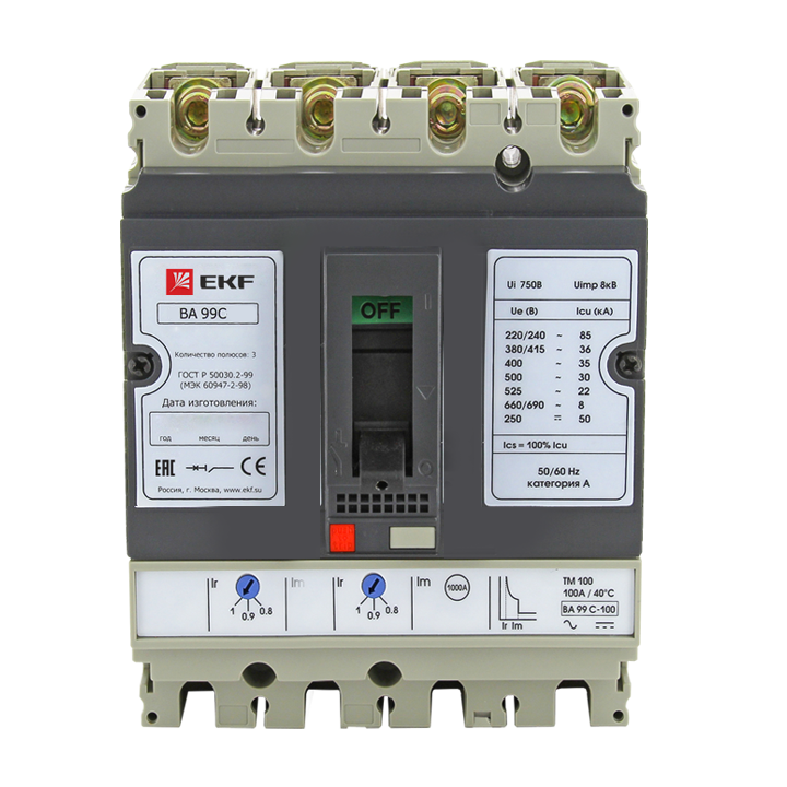 Выключатель автоматический ВА-99C (Compact NS) 630/630А 3P+N 45кА