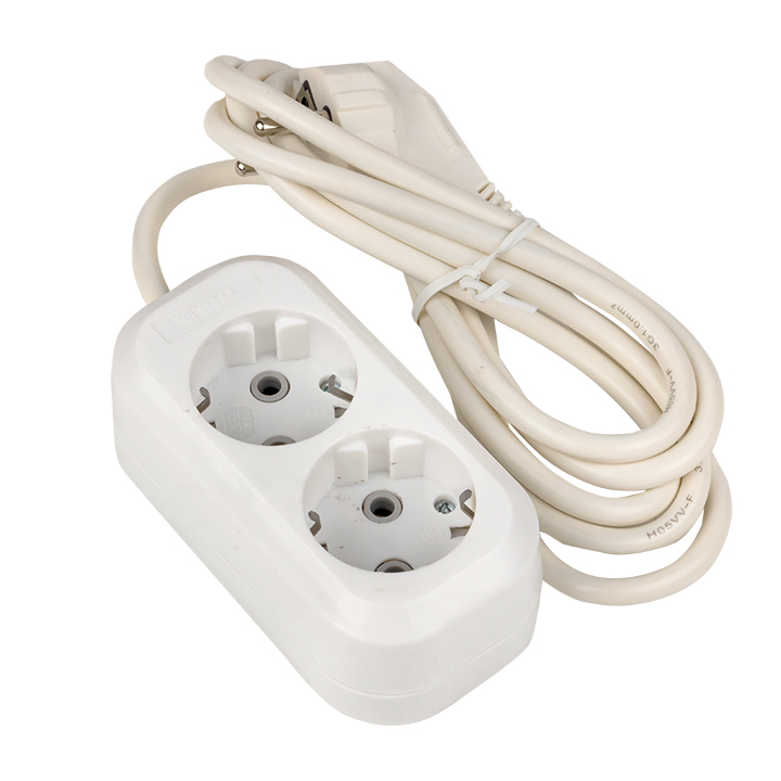 Удлинитель Эксперт 2 гнезда 3 метра 16А/3,0кВт с заземлением ПВС 3х1