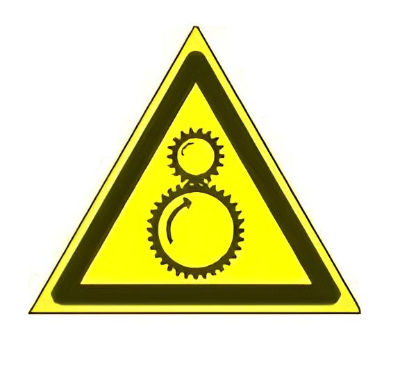 "Знак наклейка W29 ""Осторожно. Возможно затягивание между вращающимися элементами"" (200х200х200) ГОСТ 12.4.026-2015 EKF PROxima"