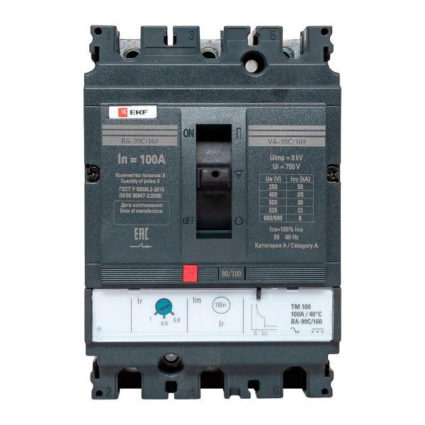 Выключатель автоматический ВА-100А 35кА ВА-99С/160 3 полюса