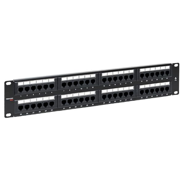 Патч-панель TERACOM PRO 19'Cat.6 2U неэкранированная UTP 48 портов RJ-45 Dual IDC