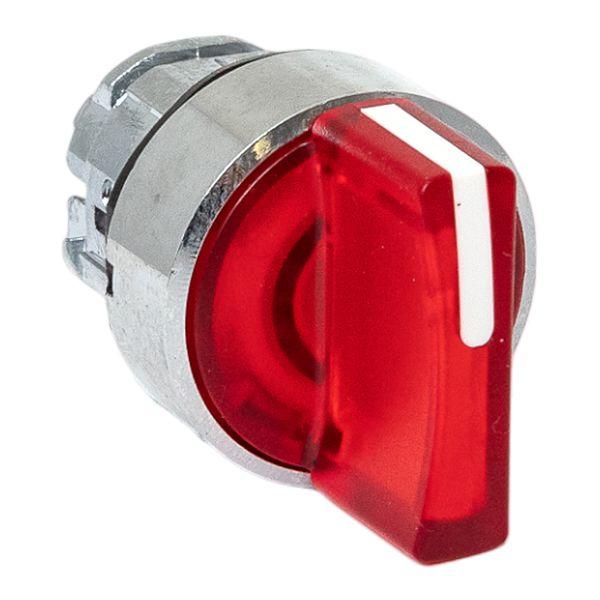 Исполнительный механизм переключателя SА4 красный на 3 положения возвратный без фиксации, с подсветкой с короткой ручкой IP65