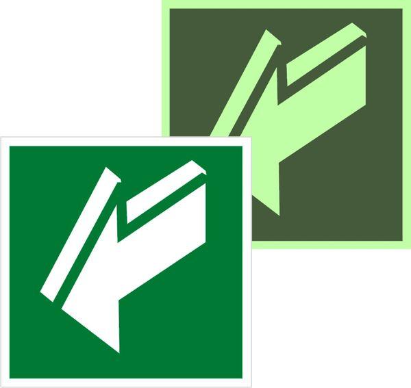 Знак эвакуационный E 19 ''Открывать движением на себя'' 200х200 мм, пленка самоклеящаяся с фотолюминесцентным покрытием ГОСТ Р 12.4.026-2001