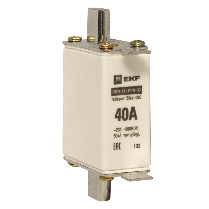 Вставка плавкая ППН-33 100/40А габарит 00С