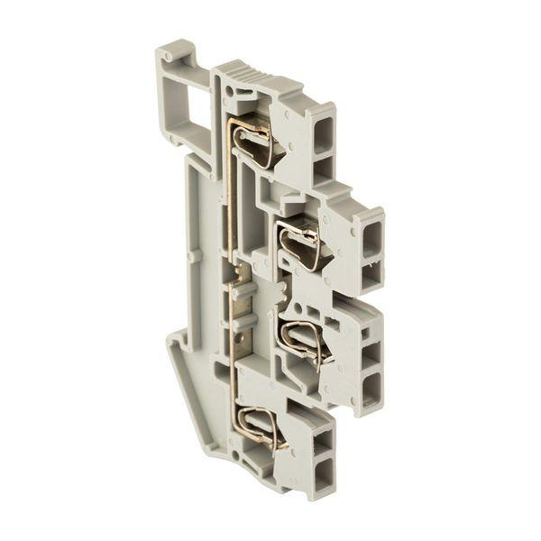 Клемма пружинная двухуровневая ST 4 мм2 4 вывода серая EKF