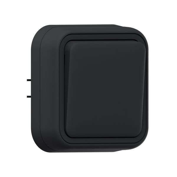 Выключатель, одноклавишный, СП, автоматические клеммы антрацит, Бронто EKF