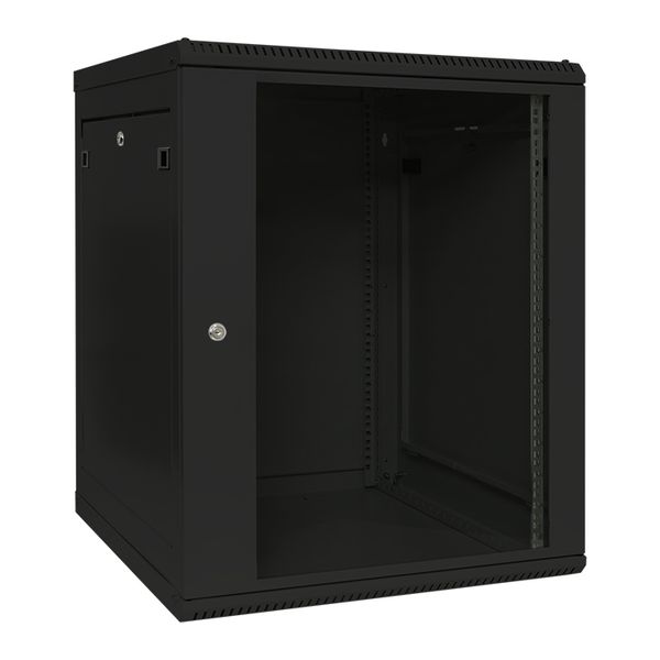 Шкаф настенный 19' TERACOM PRO 15U 600х600 мм дверь стеклянная с замком-ручкой чёрный