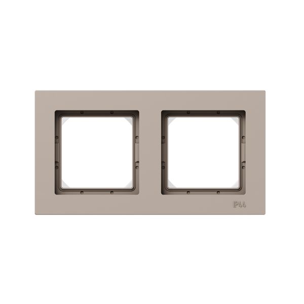Рамка 2-местная IP44  крем.  пластик Эпика EKF